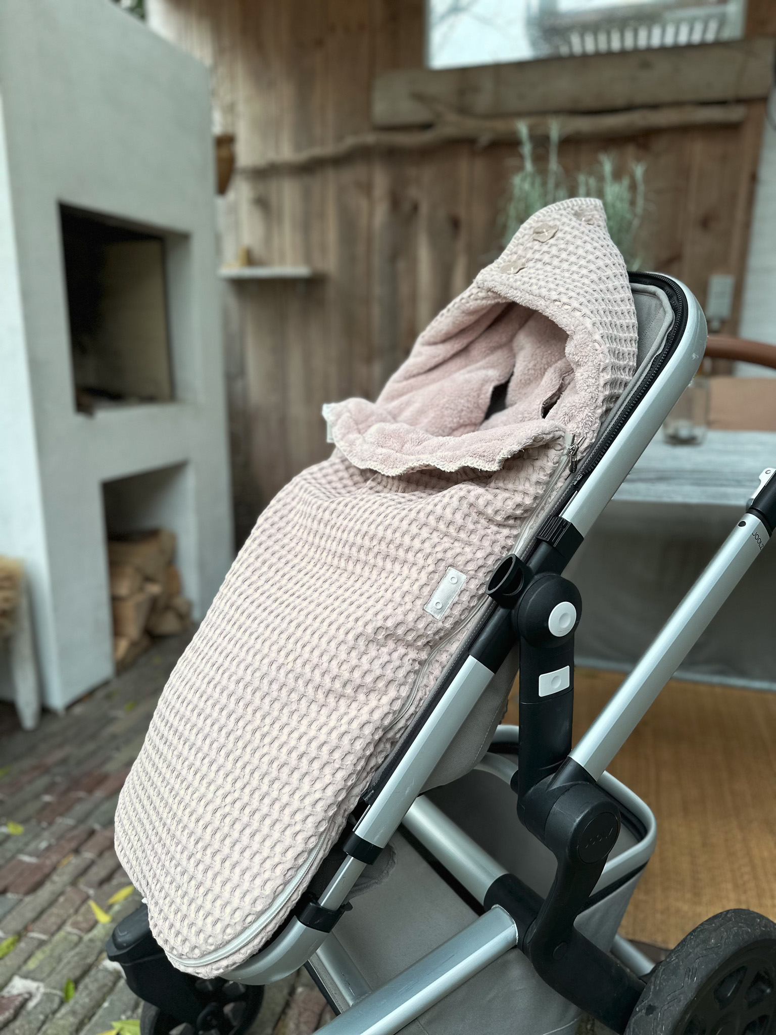 Buggy Voetenzak Wafel/teddy Oslo grey pink/grey pink