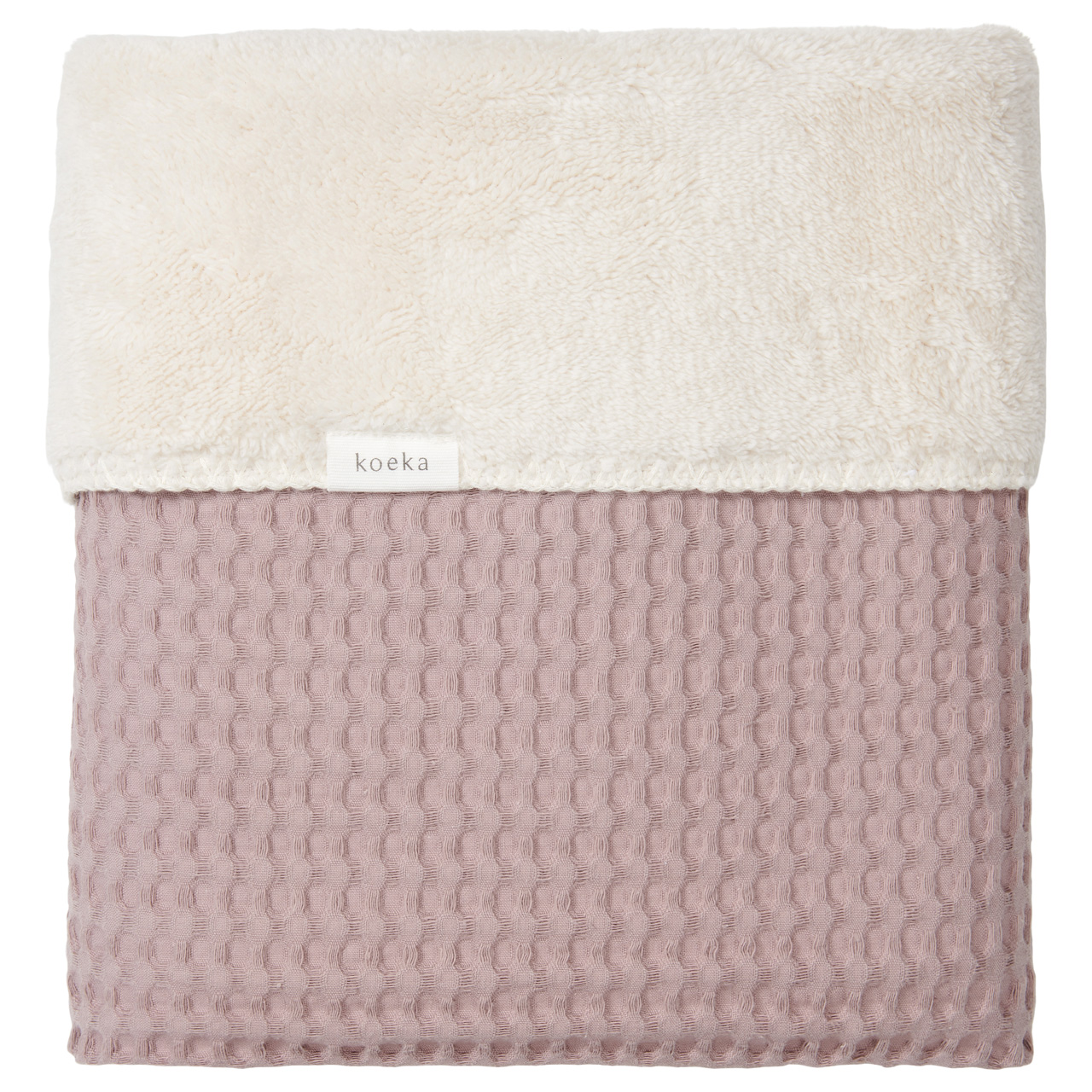 Cot blanket teddy Oslo mauve/pebble