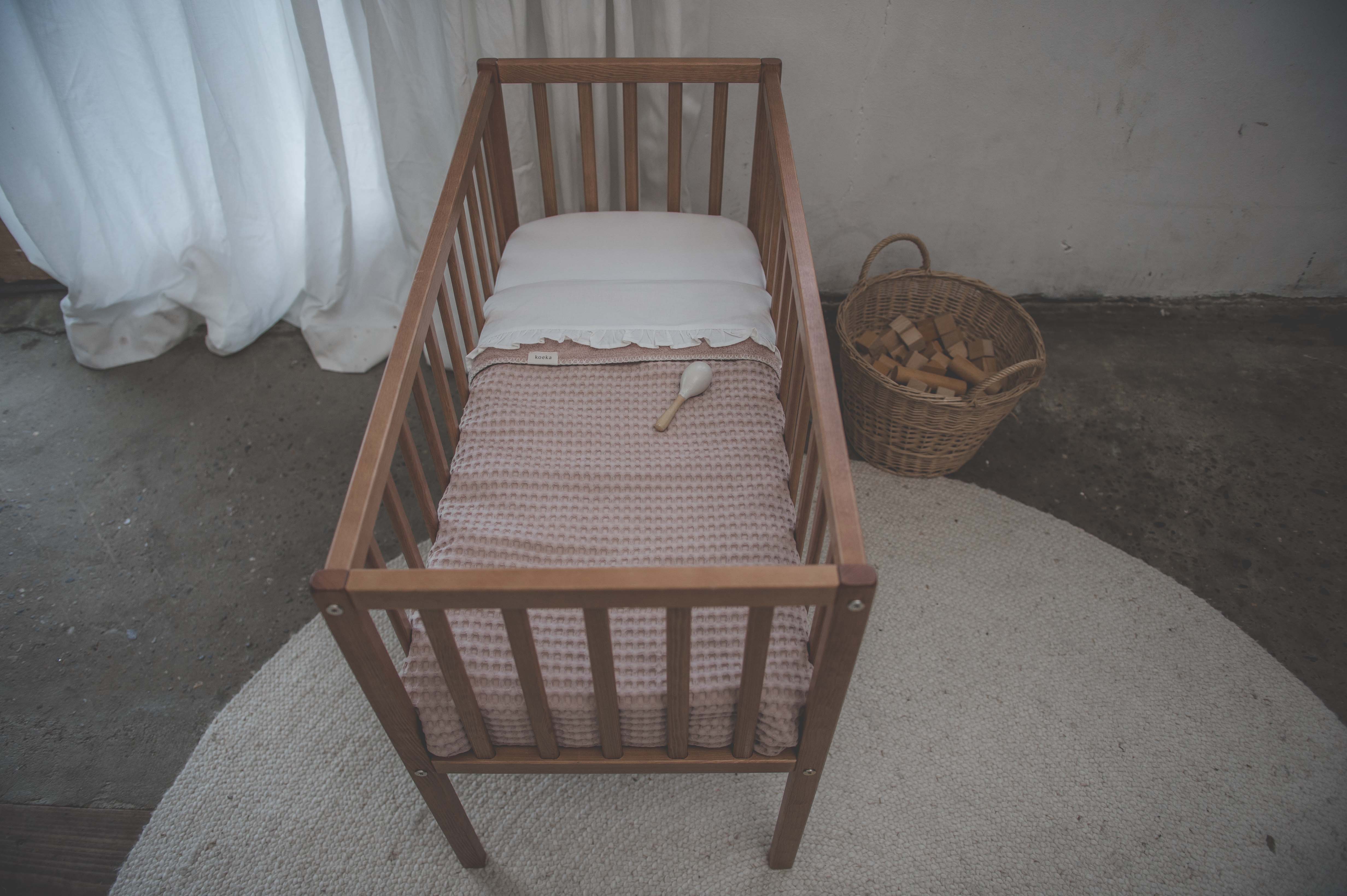 Wiegdeken Wafel/teddy Oslo grey pink/grey pink