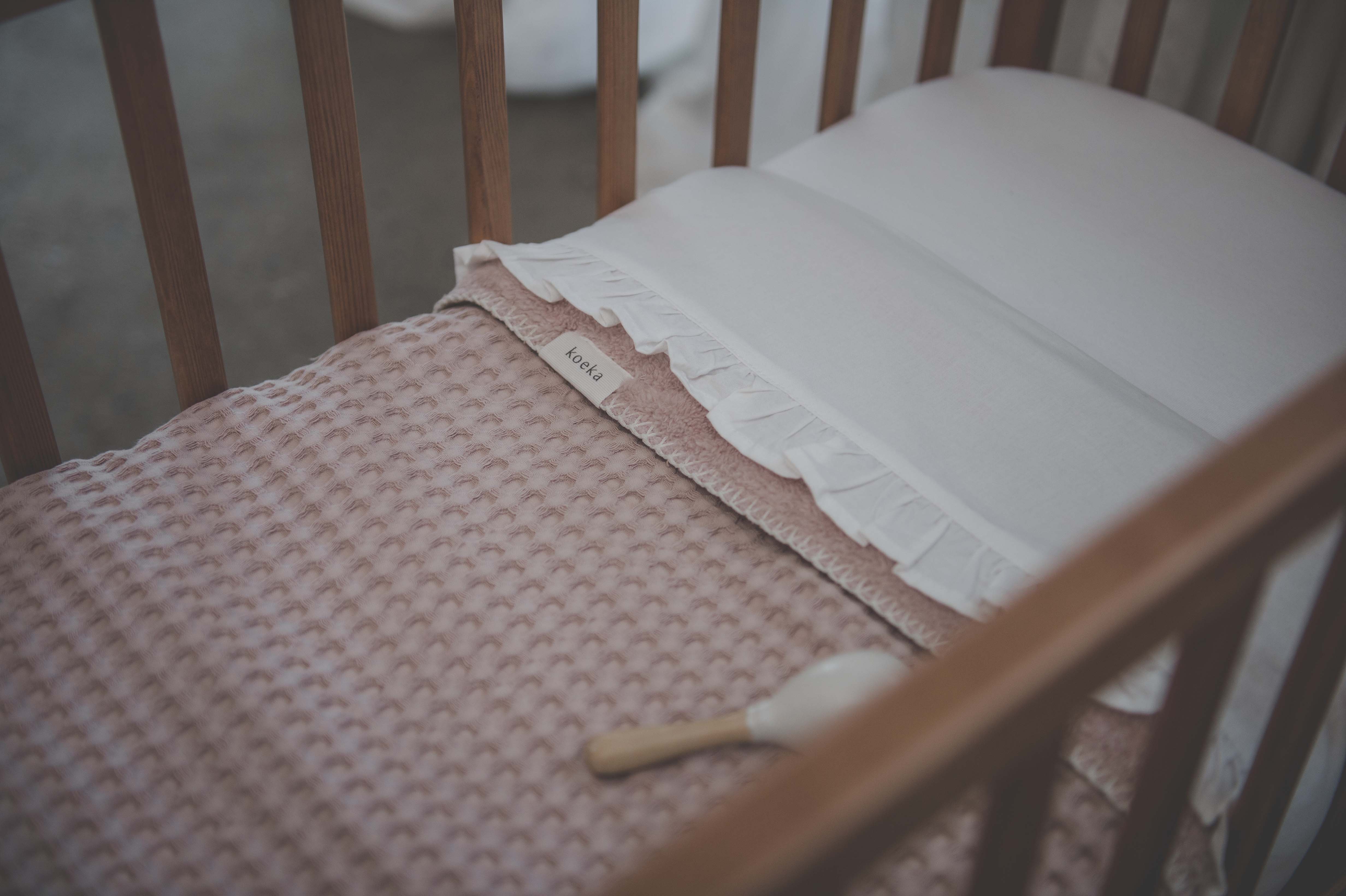 Wiegdeken Wafel/teddy Oslo grey pink/grey pink