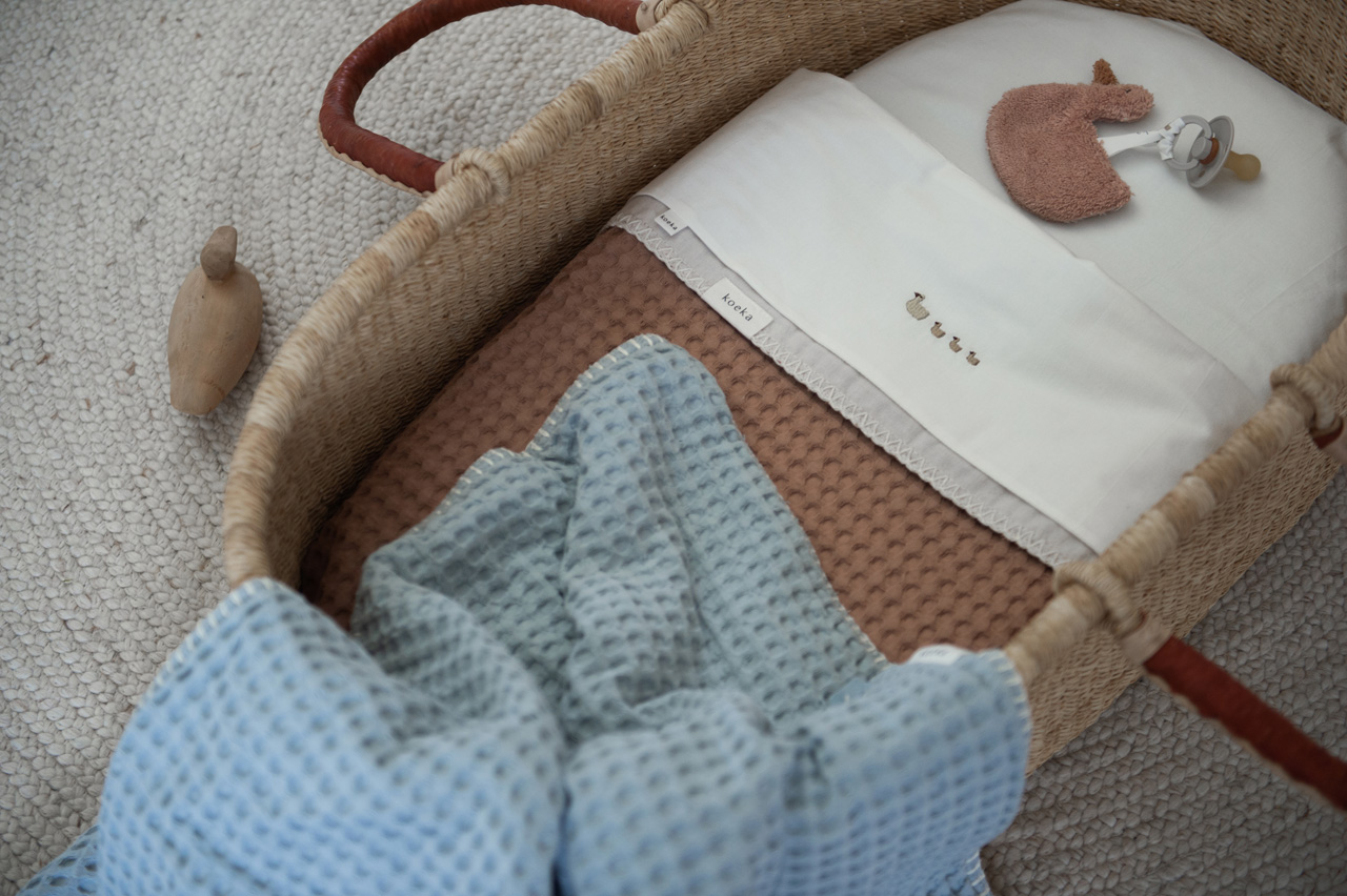 Wiegdeken Wafel/flanel Antwerp soft earth/pebble