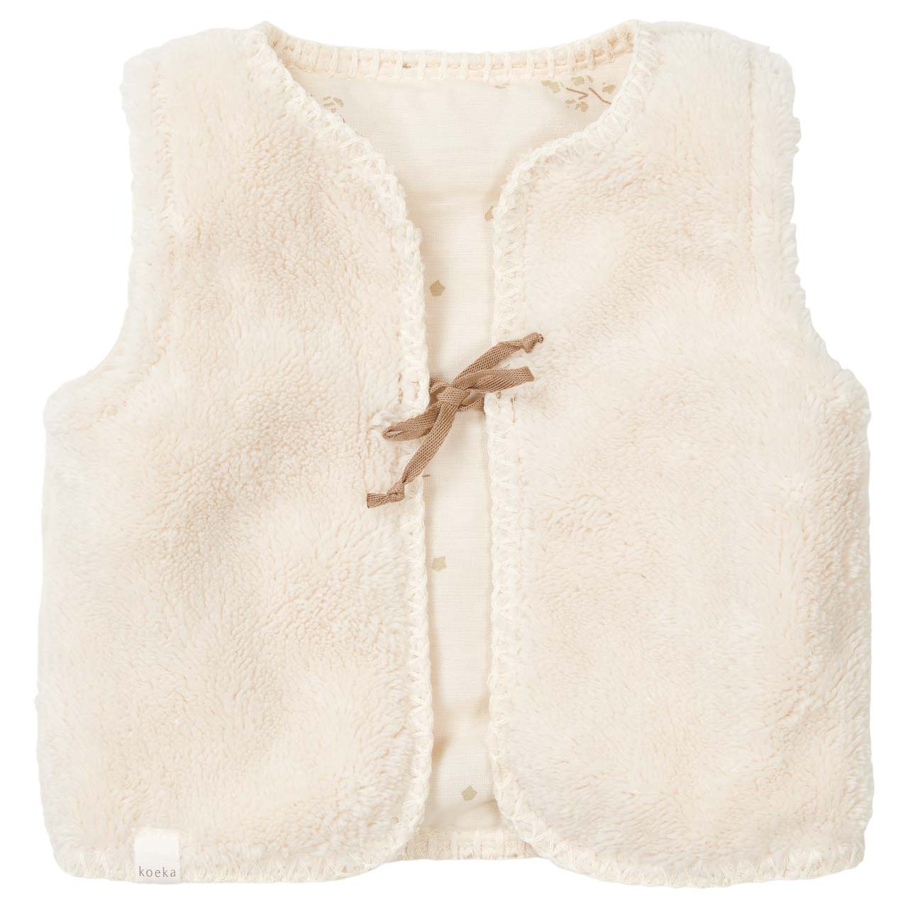 Baby vest sleeveless teddy reversible Coast warm white