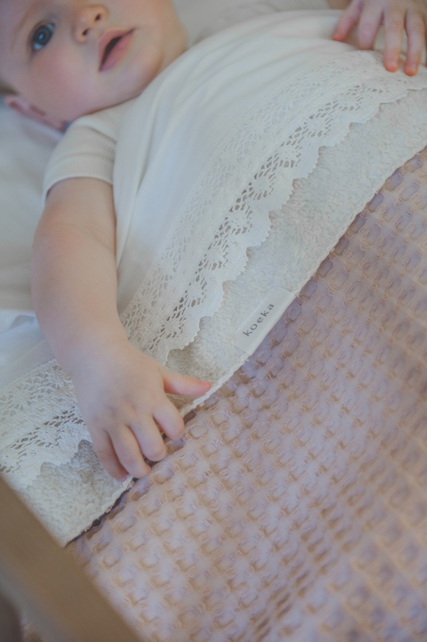 Drap plat lit de bébé Crochet milky