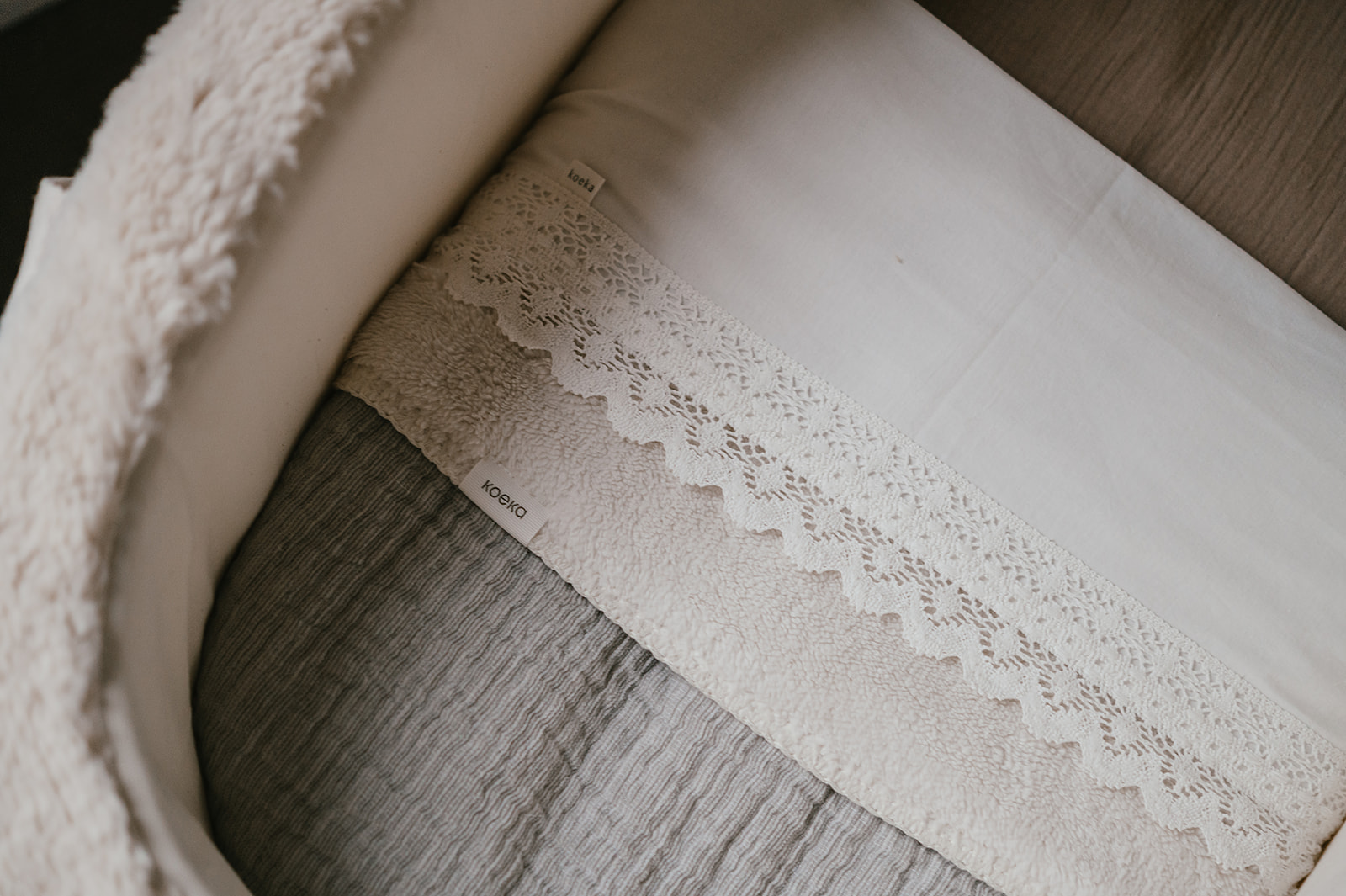 Drap plat lit berceau Crochet milky Drap plat lit berceau Crochet milky