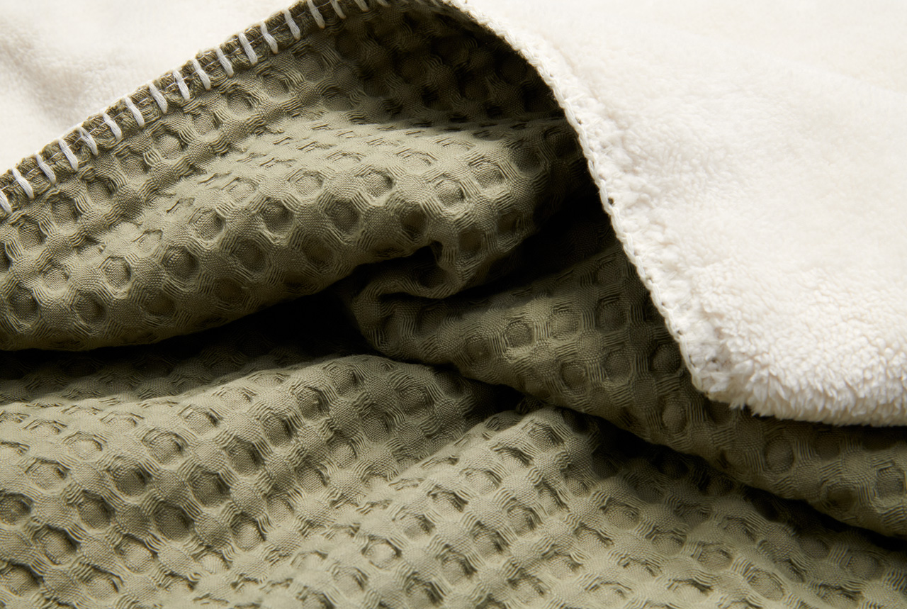 Single bed blanket teddy Oslo moss